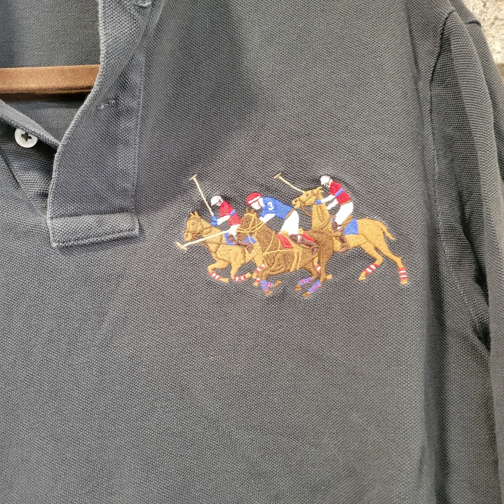 Vintage polo ralph lauren polo long sleeve shirt men's medium - Picture 3 of 5